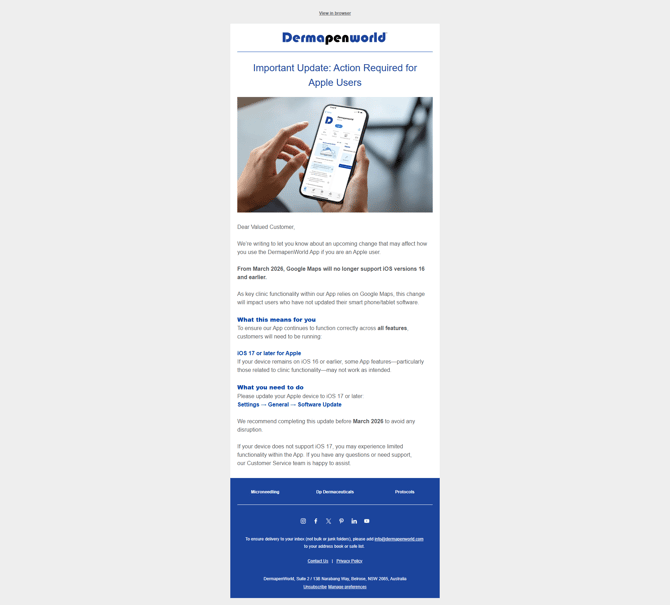 27-02-2026 Important Changes to App Compatibility - iOS